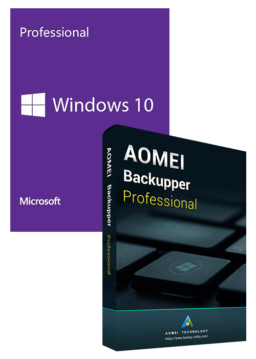 Windows10 PRO OEM+AOMEI Backupper Professional 5.7 Edition 365 Days Key Global